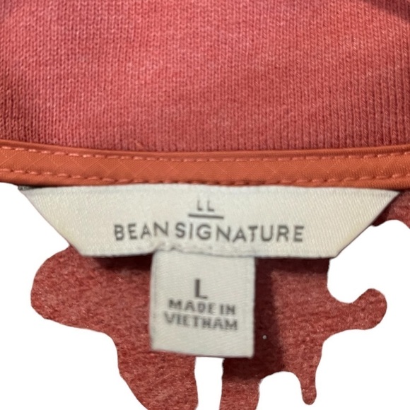 LL Bean Signature Sweater Size L Organic Pull over Mock Neck Quarter Zip - Picture 4 of 6